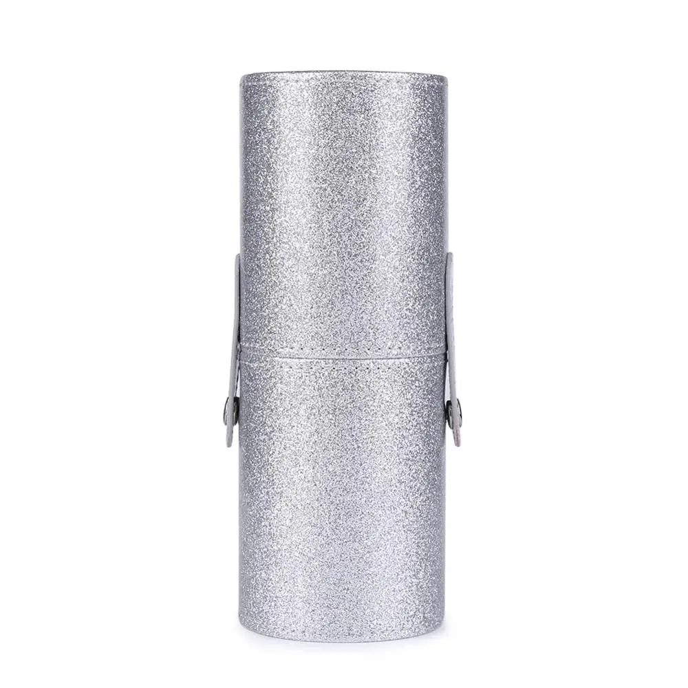 S Silver 18x7cm Модный держатель для макияжа, чехол из искусственной кожи, дорожная подставка для ручек, для хранения, косметические кисточки, кисточки в сумке, органайзер, инструменты для макияжа - Цвет: S Silver 18x7cm