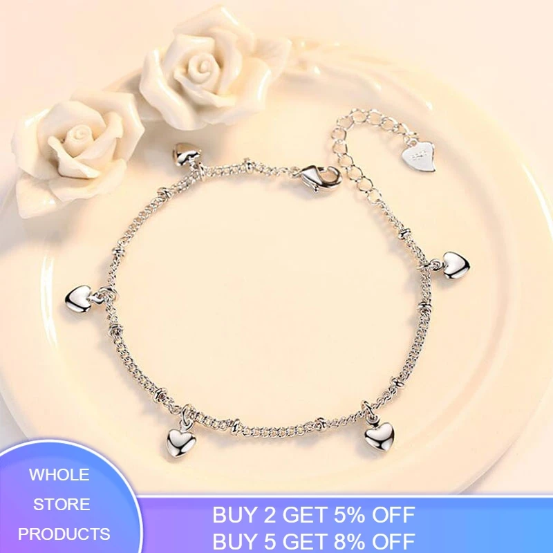 Модные 925 стерлингового серебра плата браслеты из нержавеющей стали для женщин