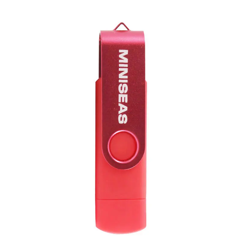 Красный Usb флеш-накопитель Miniseas, 8 цветов, вращение, OTG, телефон, ручка-накопитель, 4 ГБ, 8 ГБ, 16 ГБ, 32 ГБ, 64 ГБ, память, Usb флешка флеш-накопитель - Цвет: Красный