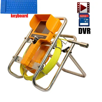 dvr keyboard 28 мм самонивелирующийся автоматический баланс дренажная канализационная труба инспекция DVR камера труба эндоскоп бороскоп камера с 30 м кабелем - Цвет: dvr keyboard