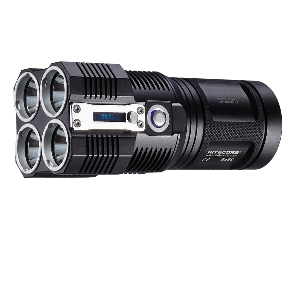 Новый NITECORE TM26 Led 4000 люмен 454 м расстояние Oled дисплей поиск перезаряжаемый фонарик +