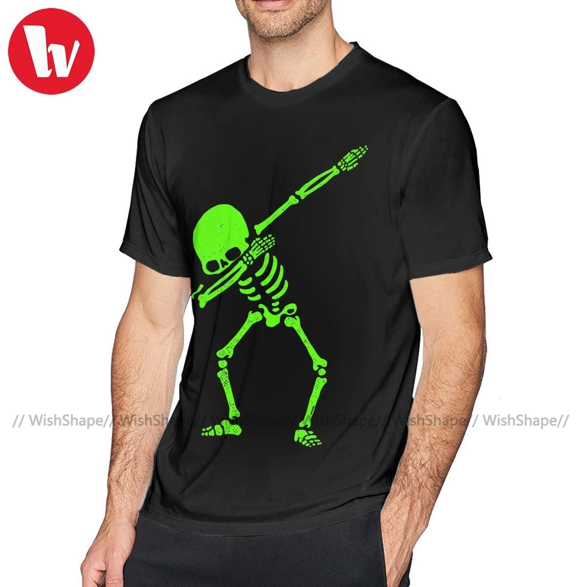 Футболка На Хэллоуин в стиле хип хоп зеленая футболка с принтом скелета