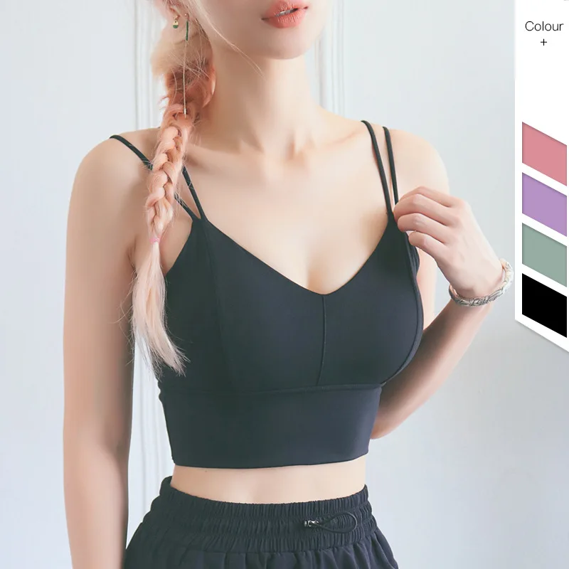 Бесшовный спортивный бюстгальтер топ для бега тренажерного зала пуш ап фитнеса