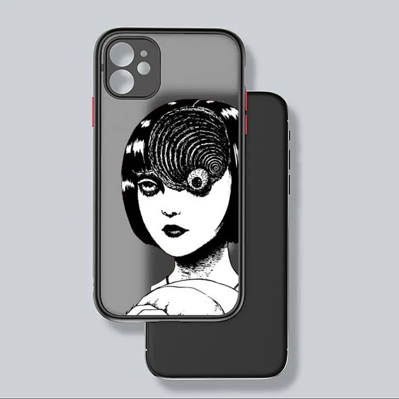 

Junji Ito Tees Horror Anime Phone Case matte transparent For iphone 7 8 11 12 plus mini x xs xr pro max cover