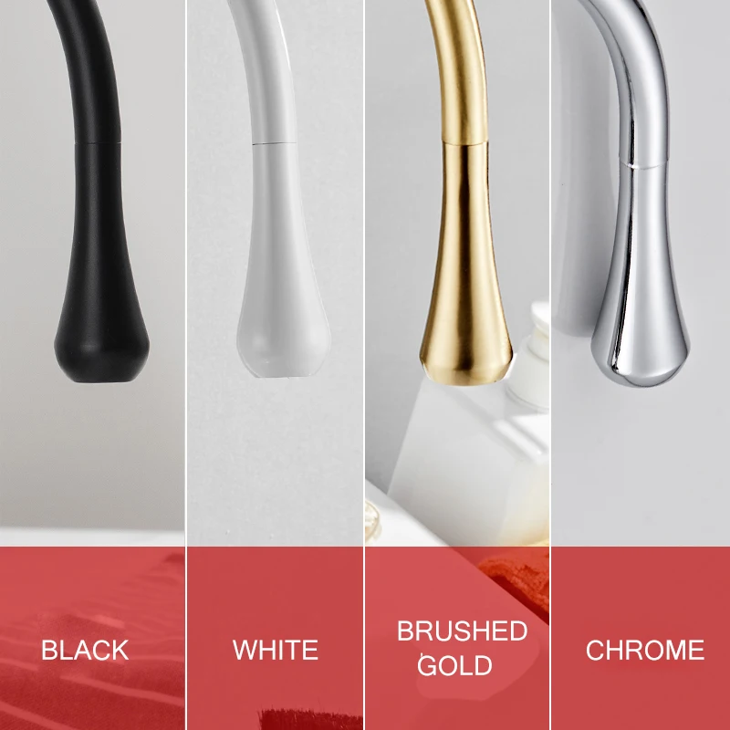 Современные матовые золотисто-белые смесители для раковины с одной ручкой