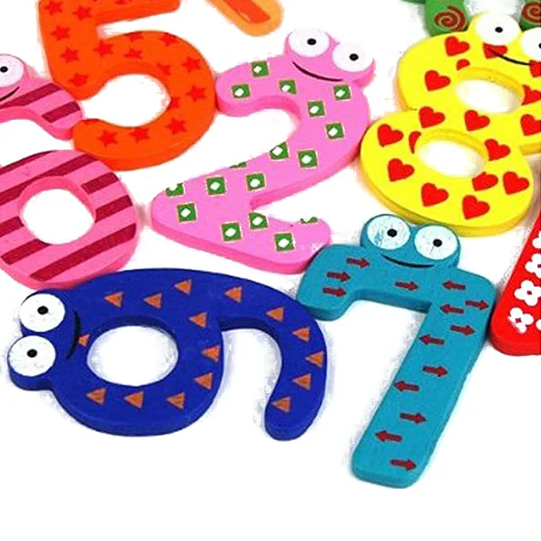 Funky Fun Красочные Магнитные числа деревянные магниты на холодильник детские