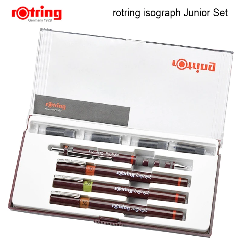 Rotring Junior Set Isograph refilled ink porous-point pen drawing tools