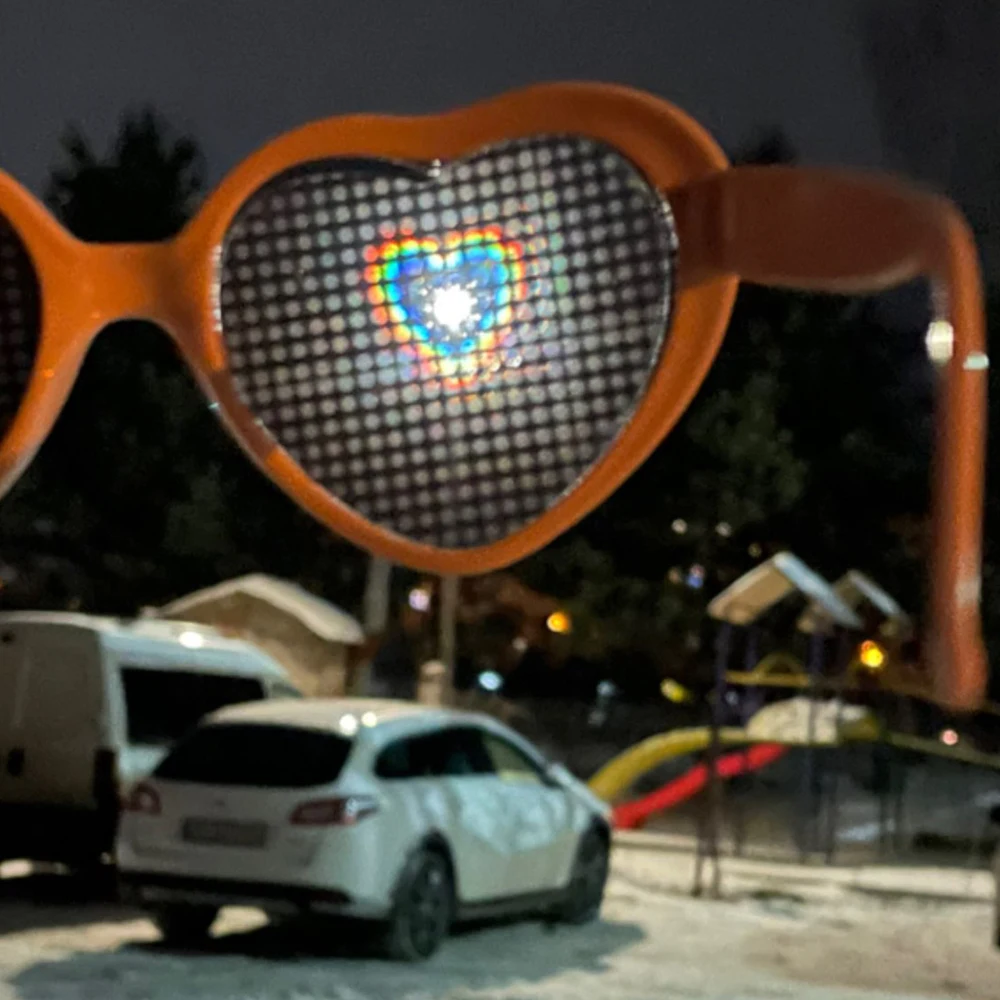 Женские солнцезащитные очки в форме сердца модные часы с изменением света