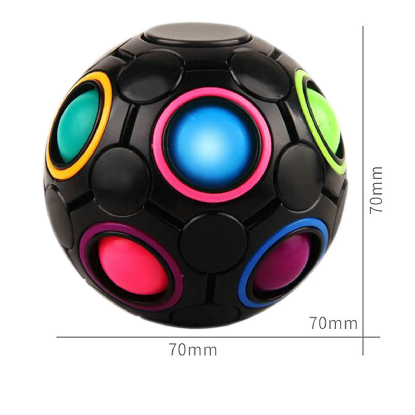 

Fidget Toys Football Rainbow Puzzle Ball Stress Reliever Simple Dimple Magic Ball Speed Ball Game for Kids Adult Educational Toy