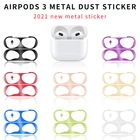 Защитная пленка для AirPods 3 с металлическим покрытием и защитой от царапин, покрытие для наушников Apple Bluetooth, Пылезащитная наклейка, Airpods