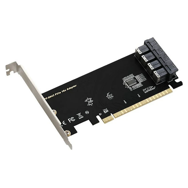 

Плата расширения PCIE X16-4 порта U.2, плата расширения для ПК-майнинга с интерфейсом SFF8639, Nvme адаптер с 4 портами
