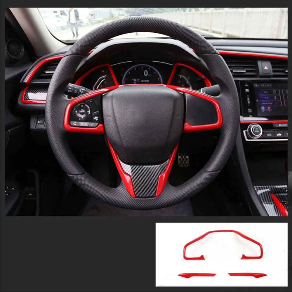 

3pcs Steering Wheel Cover Trim ABS Plastic AUTO Car DIY Quality Durable