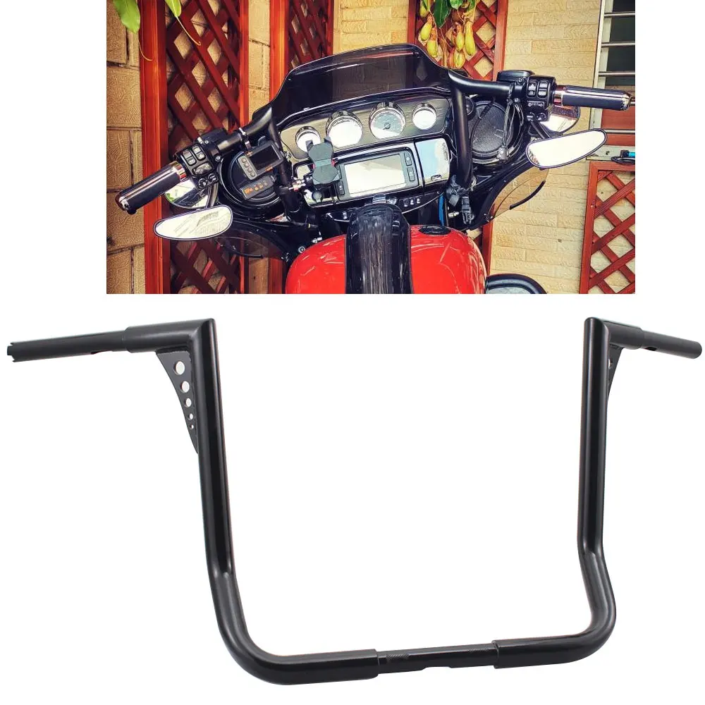 Черный 16 &quotRise Ape вешалка Руль управления для Harley Touring Electra Glide Dressers Baggers 82-Up Fat Bar 1&quot