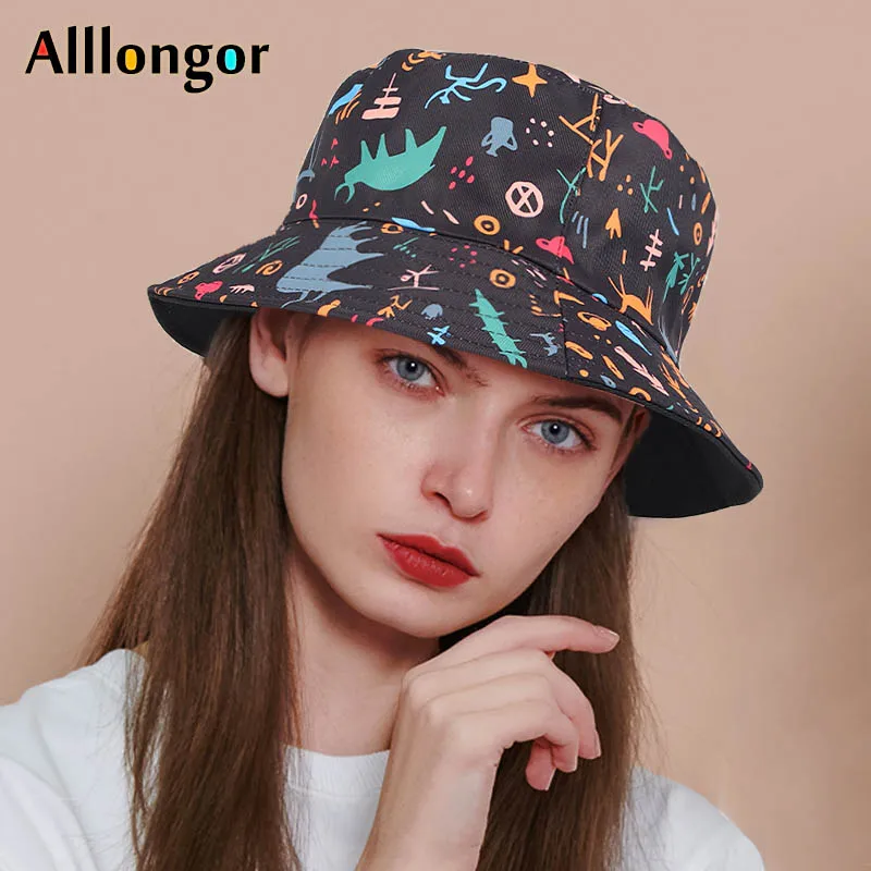 

High Quality Reversible Bucket Hat Women Men Black 2021 Summer bob femme chapeau Panama fisherman Fishing Hats Woman Hip Hop