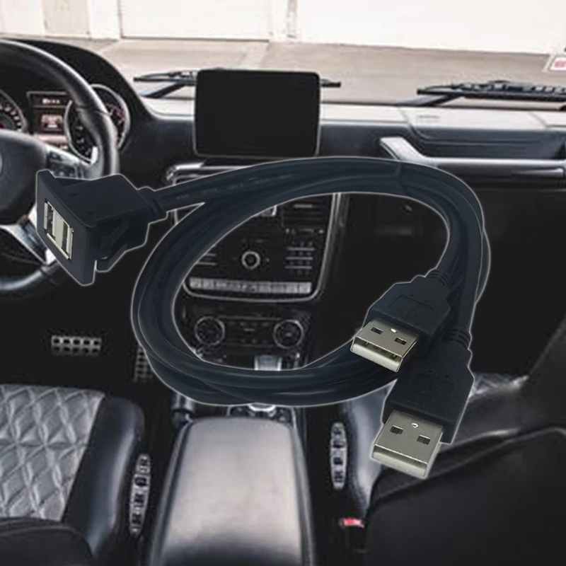 

Car Dashboard Flush Mount USB 2.0 Port Panel Extension Cable Strict Quality Standards Excellent Plastic Adapter