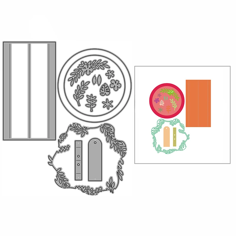 

New DIY Various Leaves Circle Craft Embossing 2021 Metal Cutting Dies for Folded Rectangle Card Making and Scrapbooking Decor