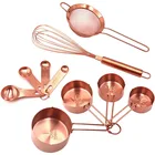 Набор инструментов для выпечки, из нержавеющей стали, цвета розового золота, размером наборы ложек дюйма, 10 предметов