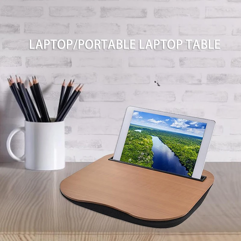 Multifunctional Lap Desk Laptop Holder Portable Computer Table with Phone Tablet Rack For iPad Study Work