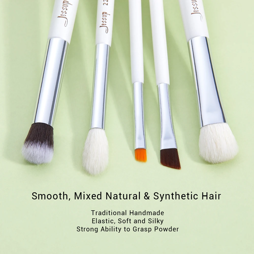 Jessup перламутровые белые/Серебристые Профессиональные кисти для макияжа набор