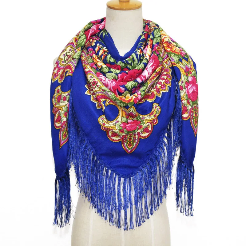 

Russian Shawl Square Babushka Scarf Head Wraps Female Cotton HijabsWrap Hair Head Hijab femme bufanda de mujer echarpe ete soie