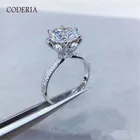 Женское классическое кольцо из серебра 18 К с муассанитом 1-5 карат