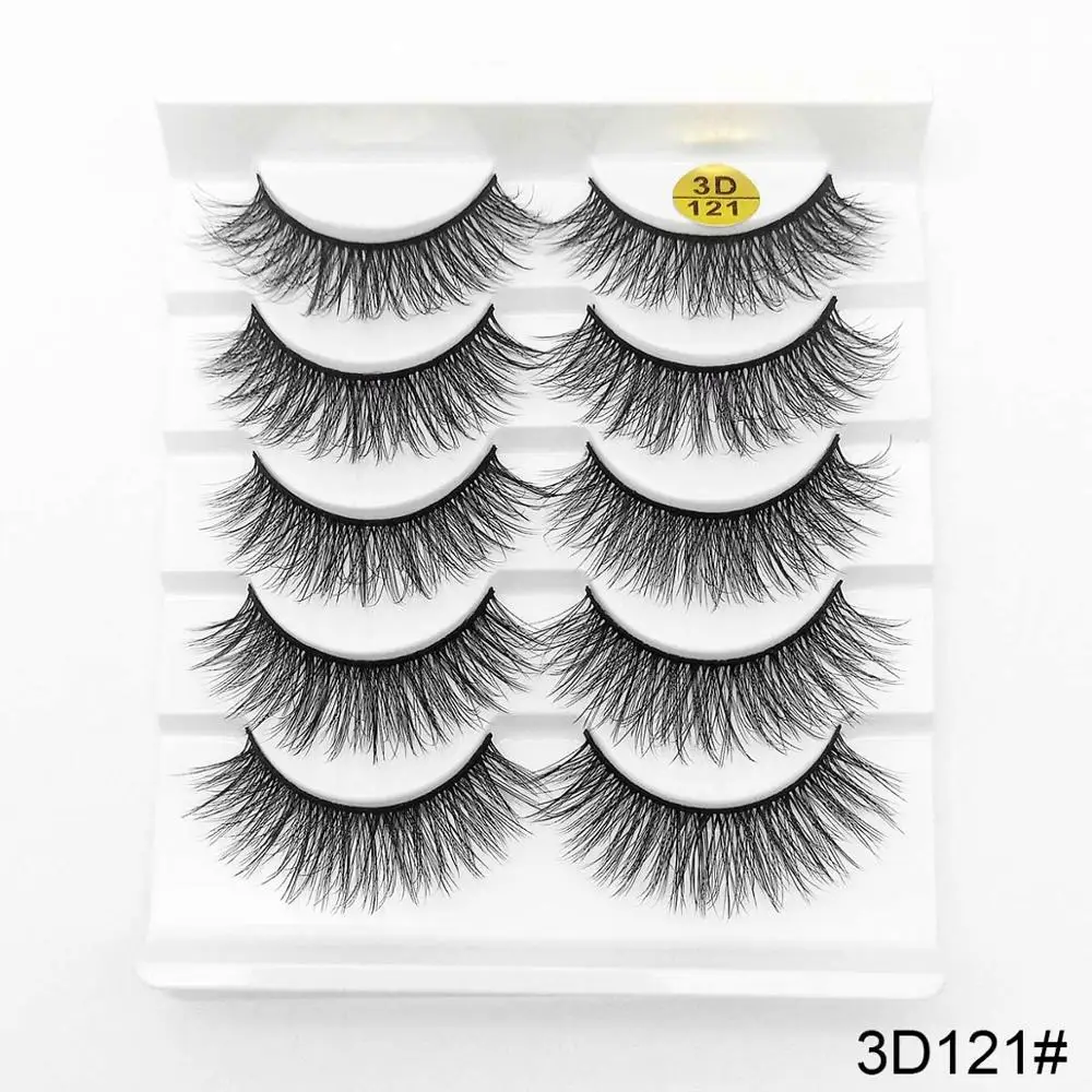 5 пар 2 стиля 3D Искусственные норковые волосы Мягкие Накладные ресницы пушистые