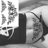 waterproof temporary tattoo sticker chest tattoo flash tattoos butterfly flowers body art waist arm fake sleeve tatto womens