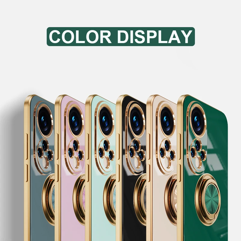 luxury with ring holder phone case for huawei honor 50 pro se 20 pro p20 p30 p50 pro nova 9 pro plating shockproof phone cover free global shipping