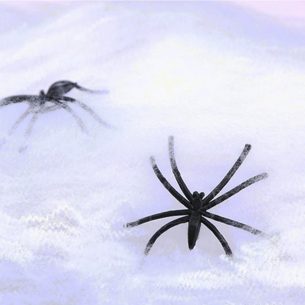 Fake Spider Web Halloween Decoration Stretch Cobweb with 2 Spiders Party for Doors Windows Indoor and Outdoor | Дом и сад