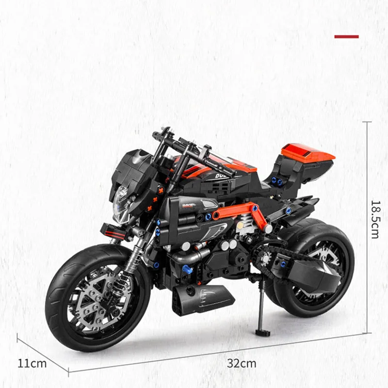 

702 Pcs Technology Machinery Motocross Assemble Building Blocks Model Anti-Shock And Anti-Fall Construction Bricks Model Kid Toy