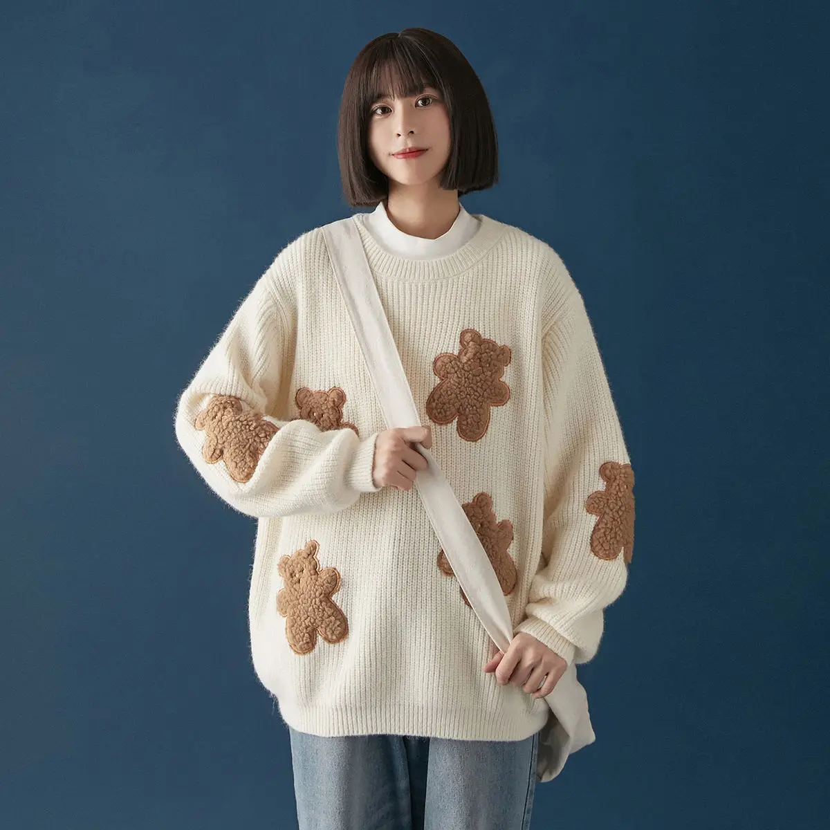 

Sweater 2021 Autumn Winter New Thickened All Over Lovers Lovely Loose College Tidal Current Fashion Recommend Surprise Price