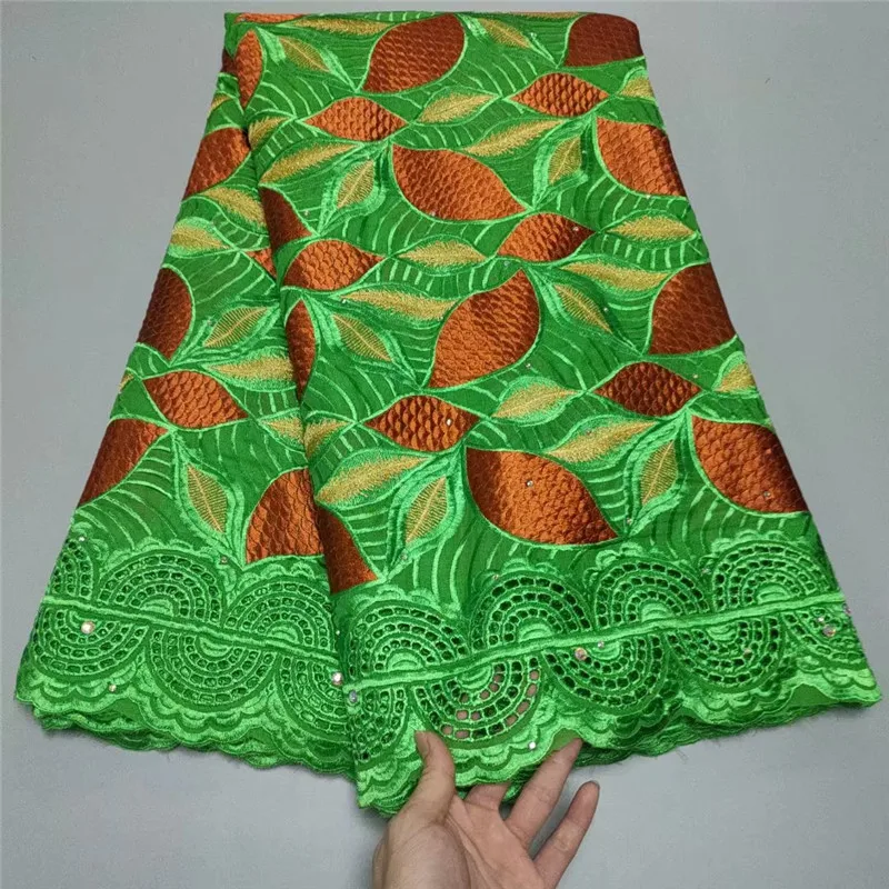 

Швейцарская Кружевная Ткань 5 ярдов, новинка 2021, тяжелая вышивка бисером, африканские хлопковые ткани, швейцарская вуаль, кружево, популярны...