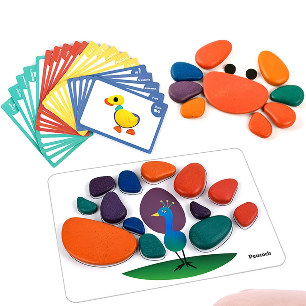 

Wooden Colorful Educational Stones Kids Educational Playthings (Assorted Color)