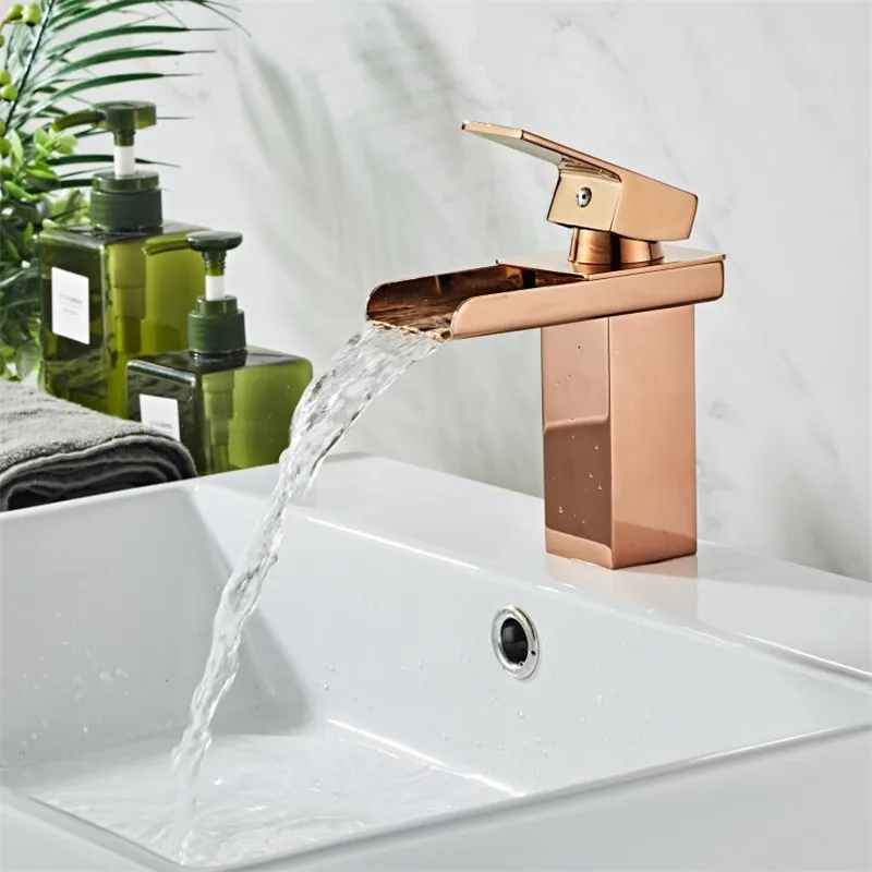 Оптом и в розницу Палуба крепление Водопад Ванная комната кран Vanity сосуд