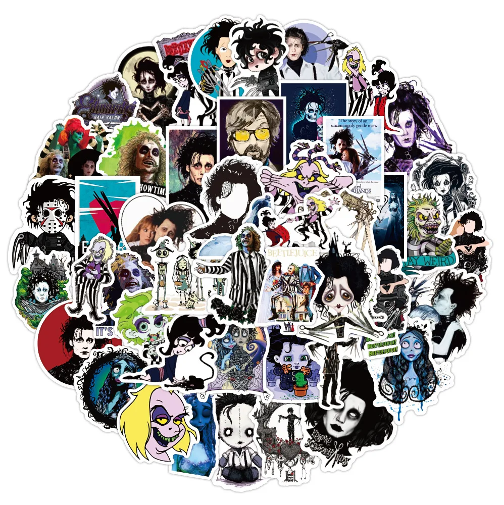 

50PCS Movie Edward Scissorhands Sticker Luggage Car Suitcase Laptop Phone Skateboard Motor Anime Cool Cartoon Stickers Toys Gift