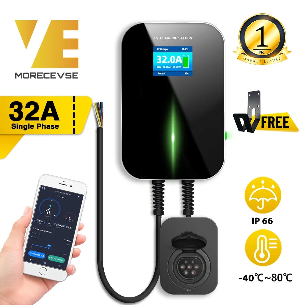 EV Зарядное устройство EVSE Wallbox Wi Fi станция зарядки электромобилей приложение с Тип