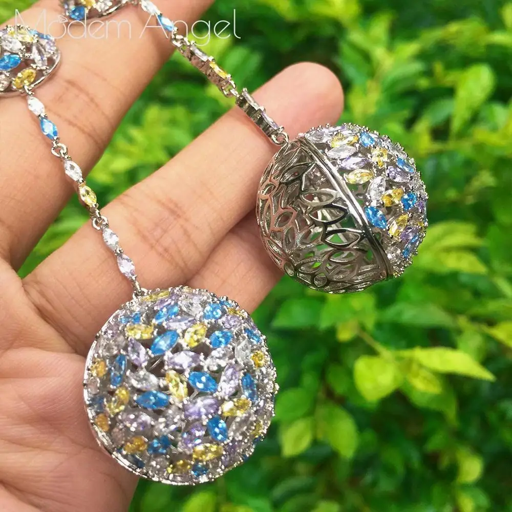 ModemAngel разноцветные цветочные модные серьги с кубическим цирконием класса ААА