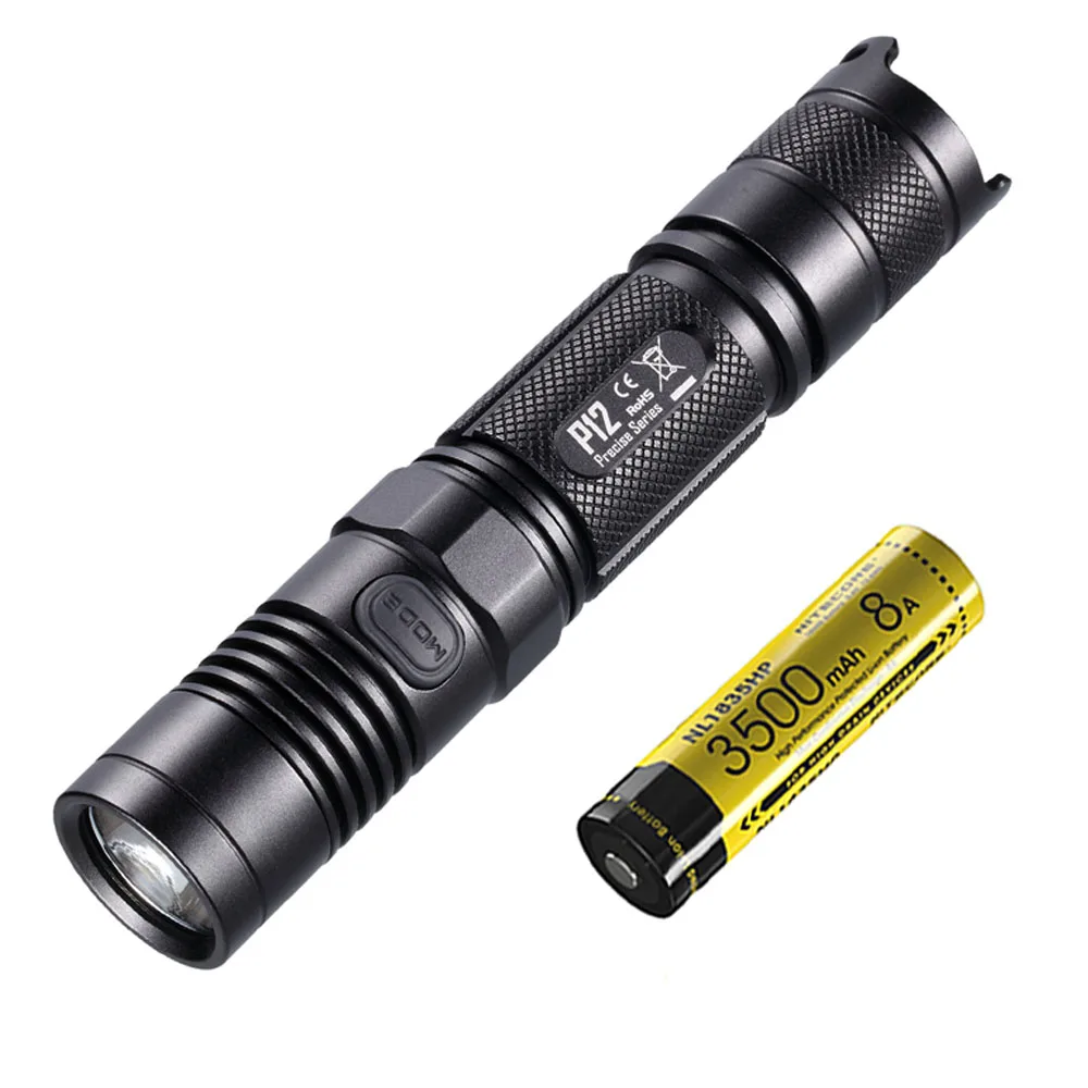 P12 NL1835HP NITECORE P12 тактический фонарь XM-L2 U2 Led max 1000 люмен дальность луча 232 м открытый свет поиск поисково-спасательный фонарь - Испускаемый цвет: P12 NL1835HP