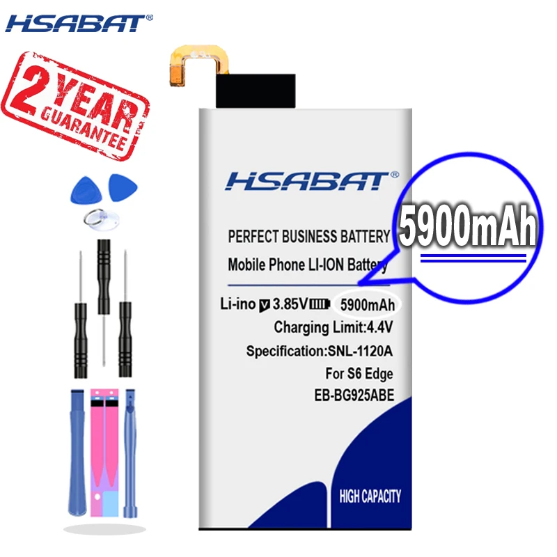 Новое поступление [HSABAT] 5900mAh EB-BG925ABE аккумулятор для Samsung GALAXY S6 Edge G9250 G925F G925FQ G925S G925A