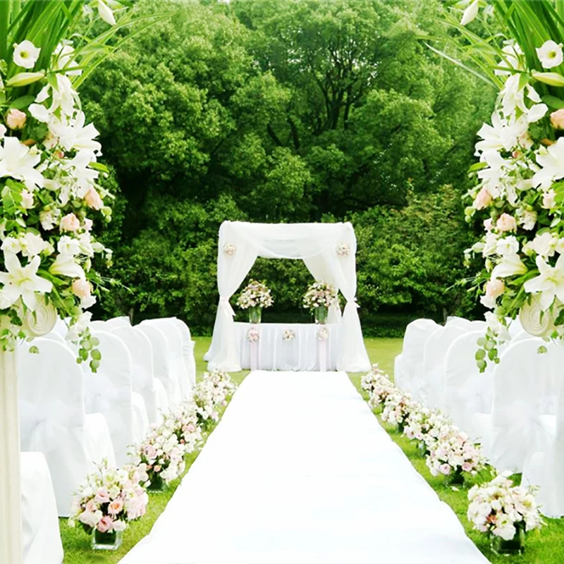 Beautiful Wedding Decoration White Carpet Party Ceremony Banquet Wedding Aisle Runner Anti-slip Non-woven Fabric Wedding Carpet