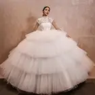 Бальное платье, платья для невесты, Новое поступление 2021, многоярусные тюлевые платья с коротким рукавом, магазин онлайн, Китай, Длинные платья невесты