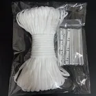 Тонкие круглые эластичные ленты 3 мм, 50 метров, белые, черные, эластичные ленты для масок, одежды, эластичная лента для рукоделия, Швейные аксессуары