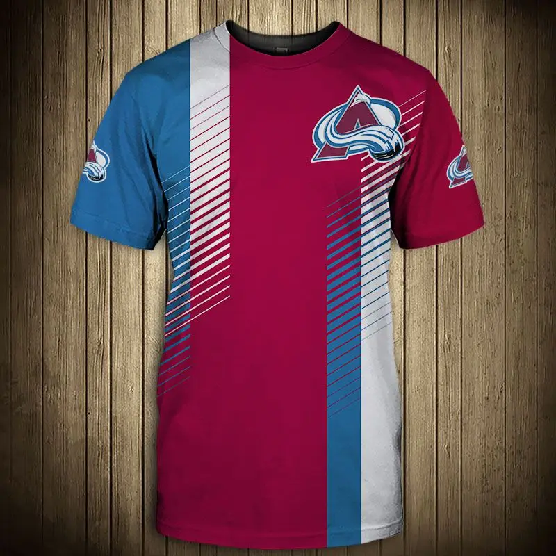 

Colorado Fashion Casual Men Avalanche t-shirt Stitching Design White Small River Print Cool Tops