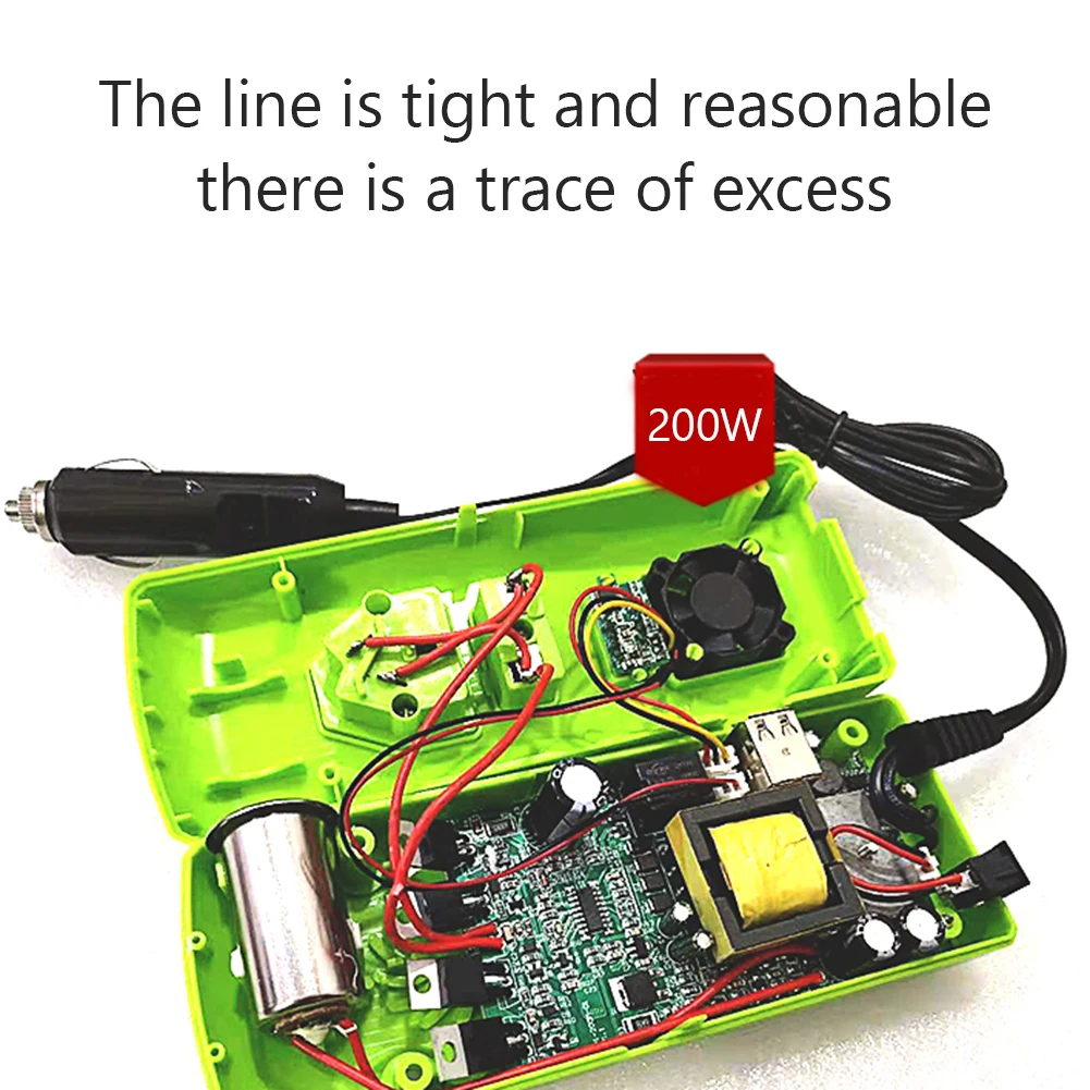

Digital DisplayConvenient Practical User-friendly Design 200W DC 12V 24V to AC 220V MSW Car Truck Inverter USB Charger