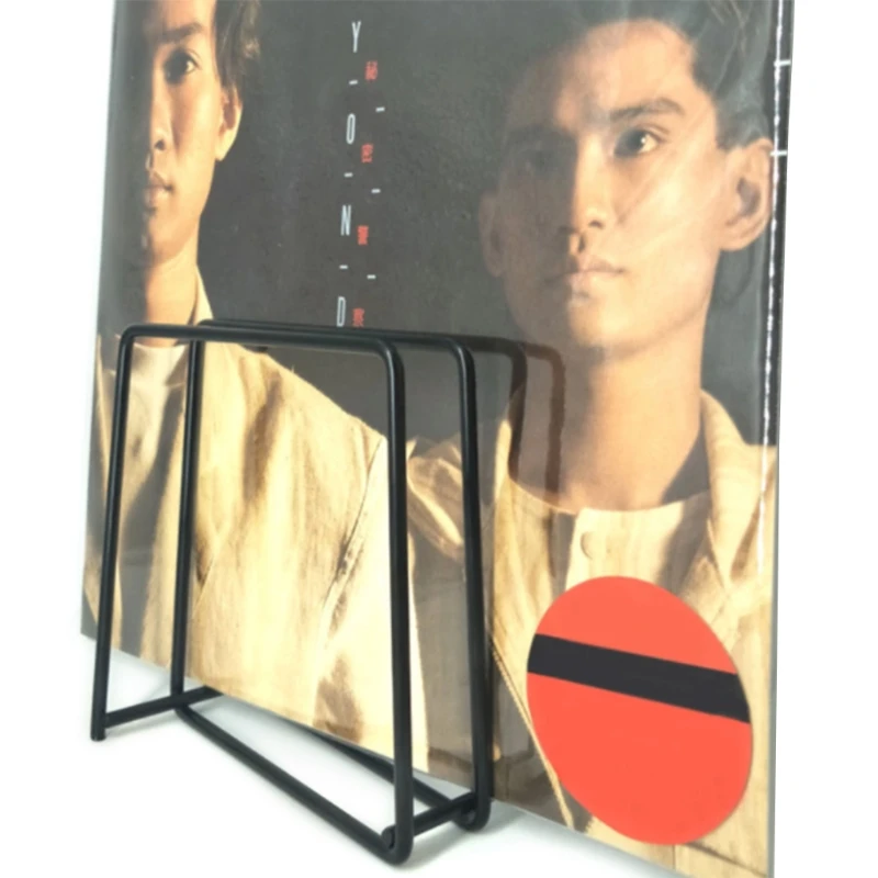 

R2JA Iron LP Record Rack Square Book Magzine Holder Desk Record Storage Vinyl Record Display Organizer