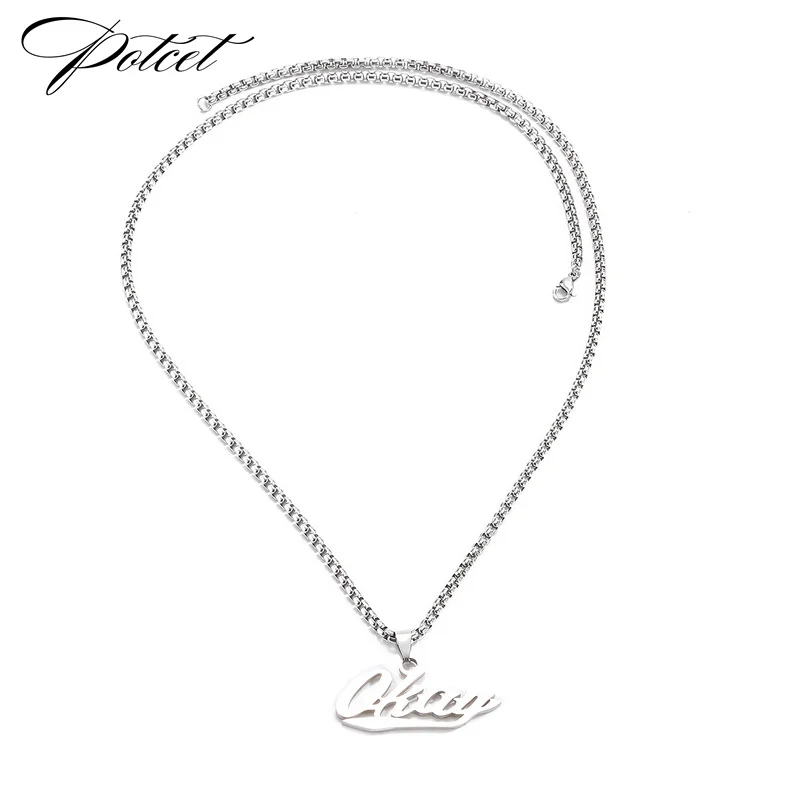 

POTCET Stainless Steel Necklace Titanium Steel Geometric Irregularity Travel Anniversary Jewelry