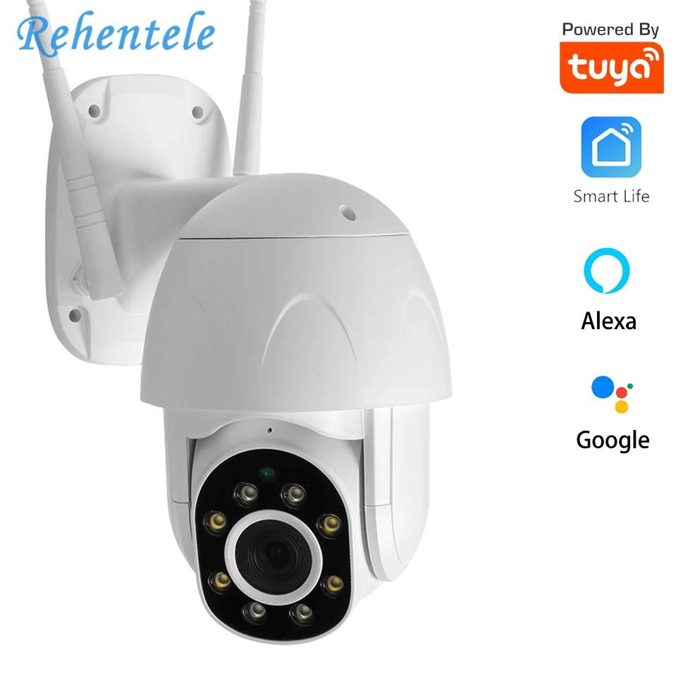 

2022 Wi-Fi IP-камера 1080P HD наружная водонепроницаемая купольная PTZ-камера Домашняя безопасность ночное видение CCTV работает с Tuya