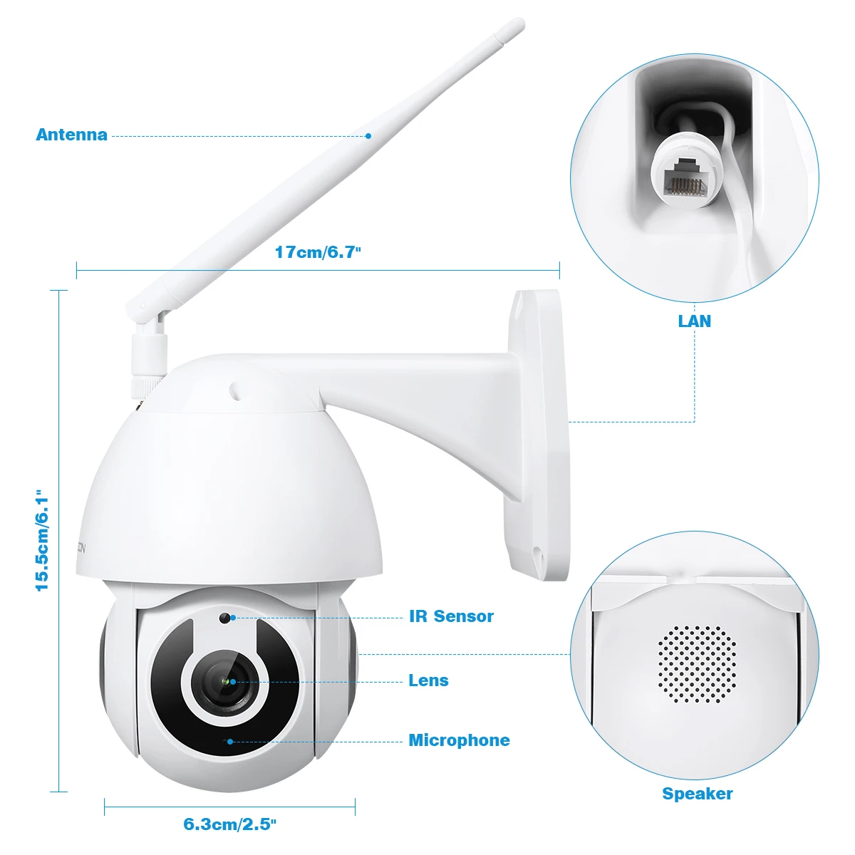 Floureon Новая беспроводная WiFi ip-камера IP66 Защита от атмосферных воздействий 1080P HD камера Умный датчик движения приложение сигнализация работа с Alexa