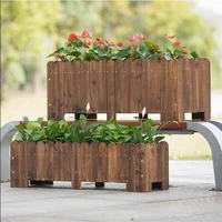 box carbonized wood preservative shavings large wooden pots rectangular balcony bonsai planting vegetables planters pool
