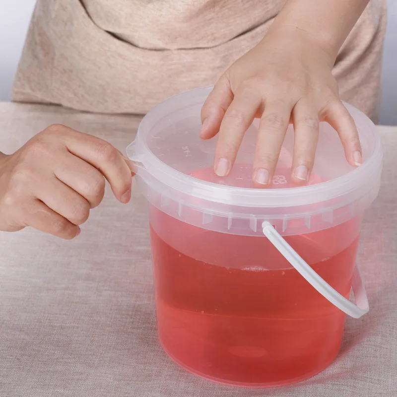 Пустой Пластиковый Контейнер объемом 2 л с крышкой Круглый герметичный контейнер